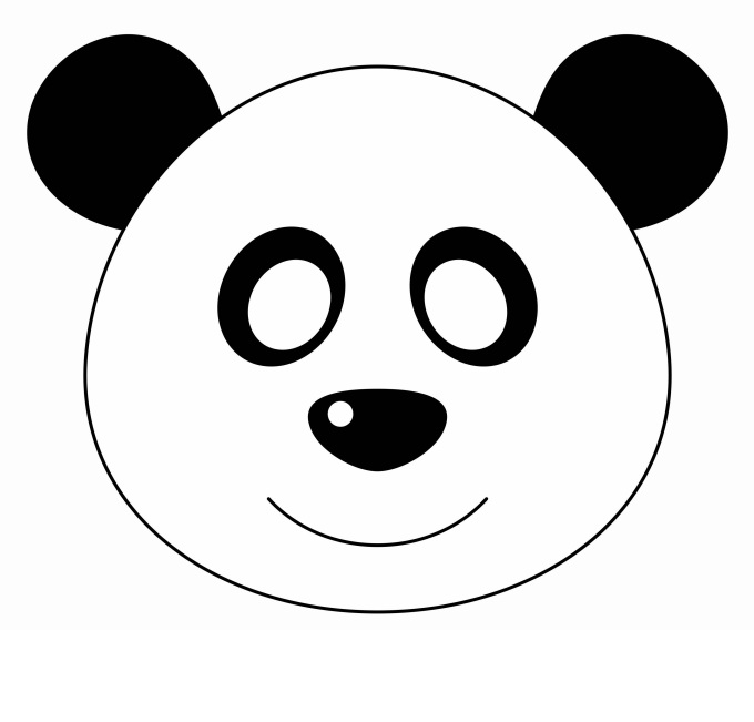 çocuklar için hazır kağıttan Panda maskesi şablonu